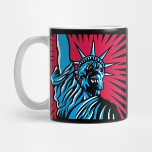 Martian neon colors red/blue Mug